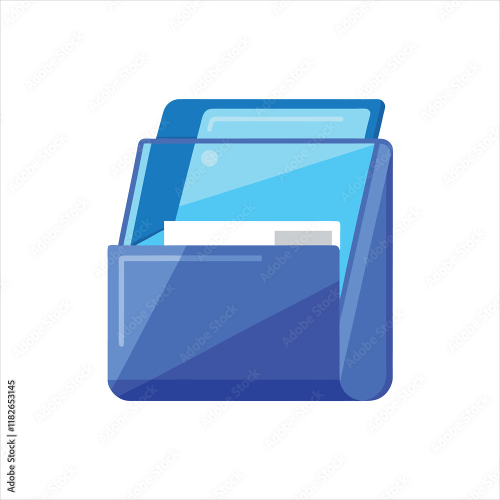 Blue Document Holder Transparent Vector Art on White Background Blue Document Holder Transparent Vector Art on White Background