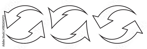 Refresh icon set. Refresh, reload, recycle, loop rotation, update icon, convert sign collection. Vector illustration.
