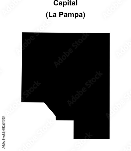 Capital department (La Pampa) blank outline map