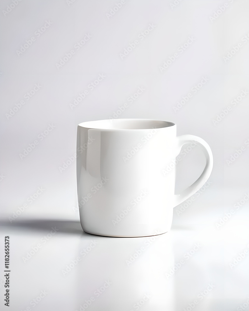 A white ceramic coffee cup, advertising, design, illustration, minimalism. A white ceramic coffee cup, advertising, design, illustration, minimalism.