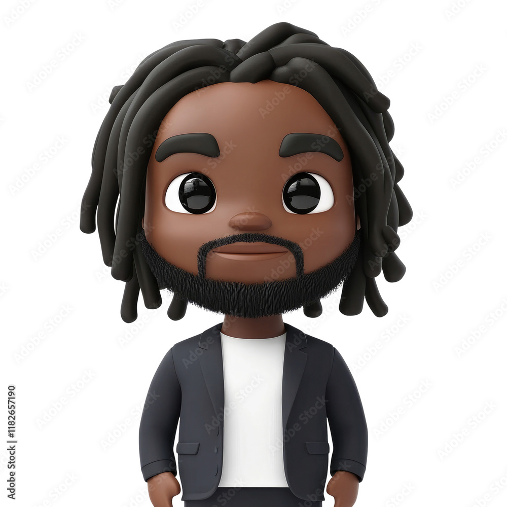 Memojis represent African American man with natural hair and beard, showcasing personalized digital expression Memojis represent African American man with natural hair and beard, showcasing personalized digital expression