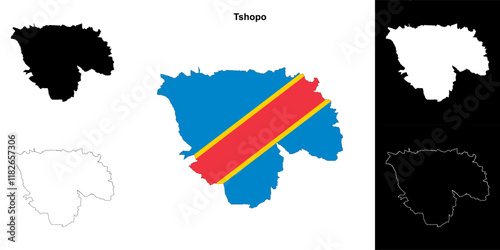 Tshopo province outline map set