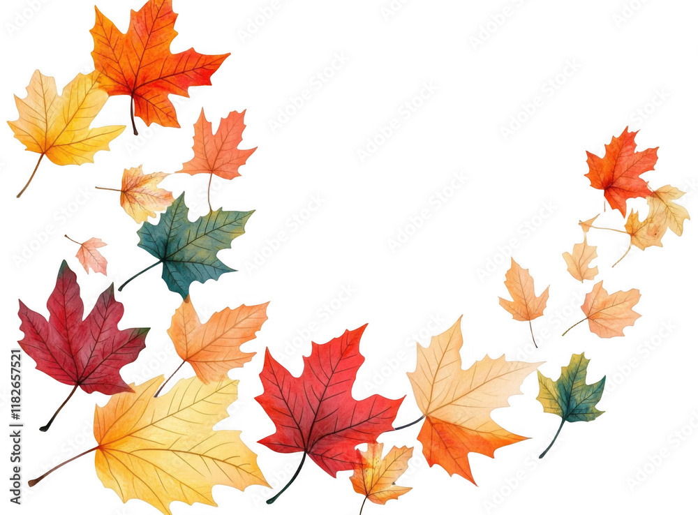 maple autumn leaves on white isolated background maple autumn leaves on white isolated background