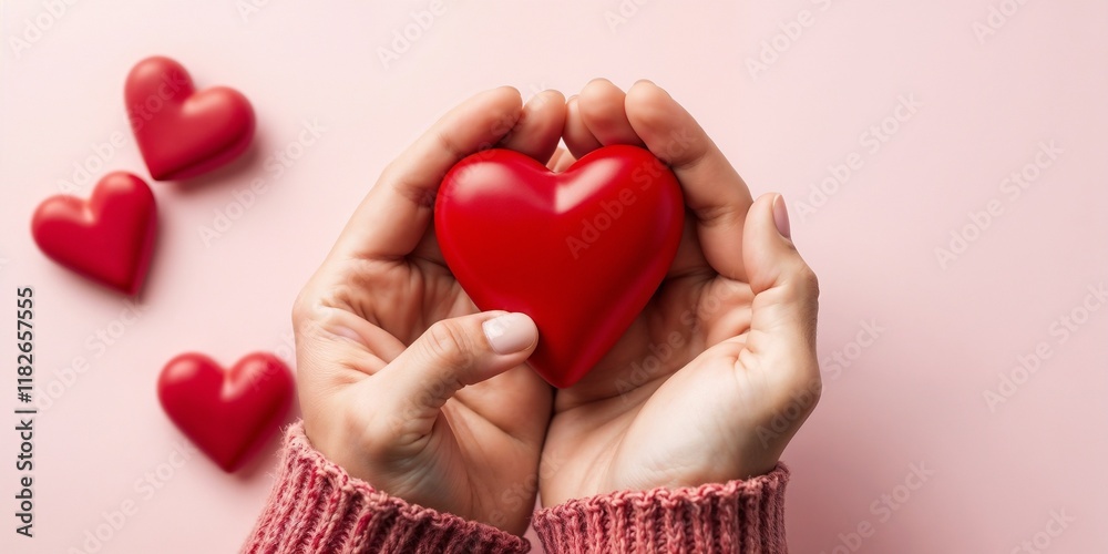 Fototapeta premium Heart in Hands: Symbol of Love and Care