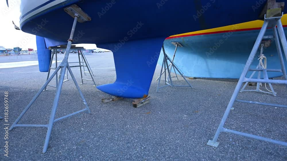 Sail boats laid up at a marina Sail boats laid up at a marina