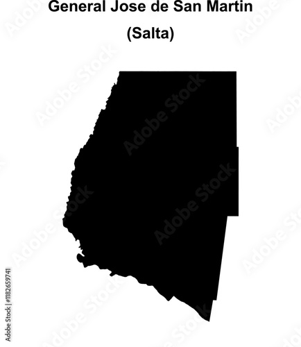 General Jose de San Martin department (Salta) blank outline map