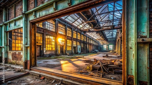 Wallpaper Mural Abandoned Factory Interior: Black Frame Series - Urban Exploration Photography Torontodigital.ca