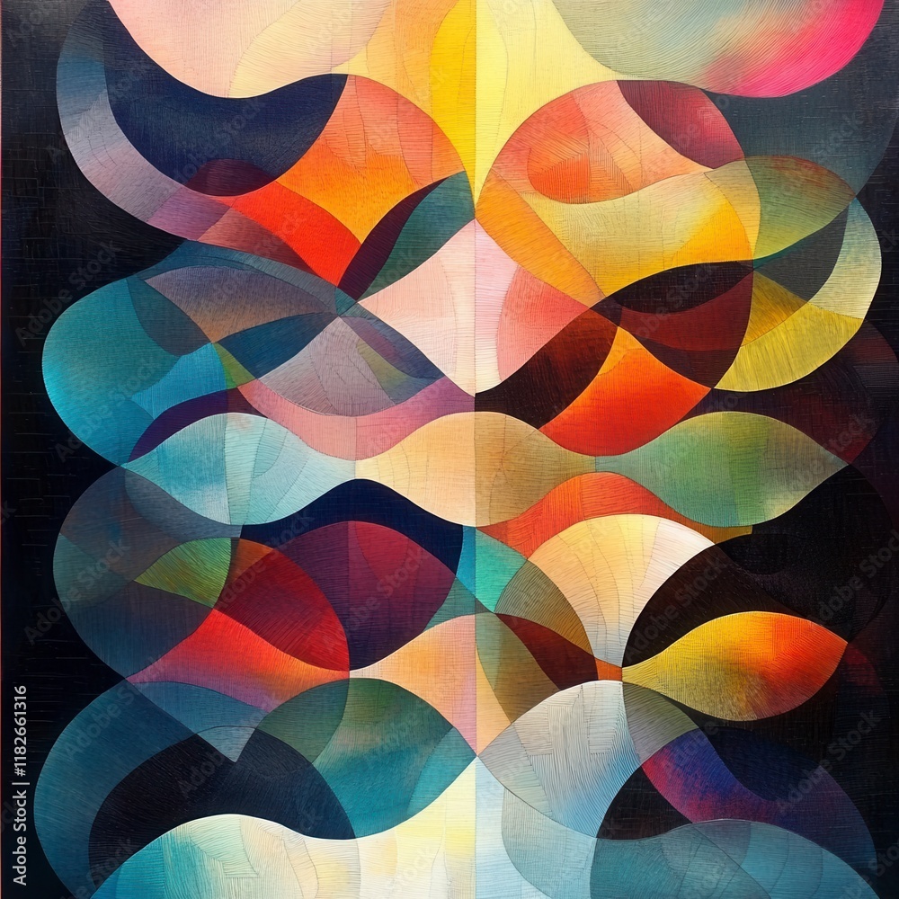 Obraz premium Abstract Geometric Art with Vibrant Colors and Intricate Designs