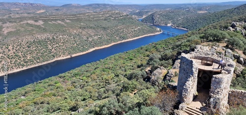Tableau sur toile castle viewpoint monfragüe national park caceres