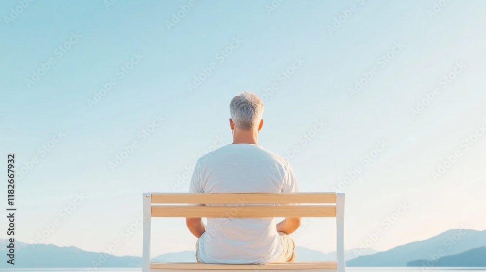 custom made wallpaper toronto digitalSerenity at Sunrise A Mans Reflection by the Lake