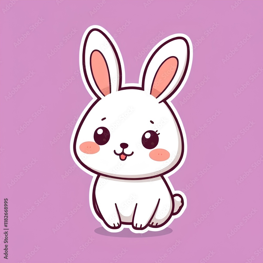 Little cute bunny in a pink background Little cute bunny in a pink background
