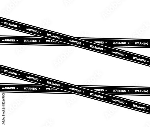 Creative vector illustration of black and white police stripe border. Set of danger caution seamless tapes. Art design line of crime places. Abstract concept graphic element.