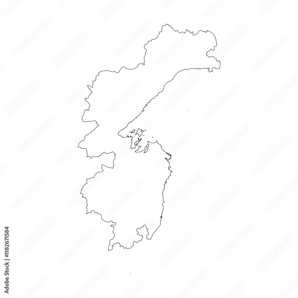 Fototapeta premium Khabarovsk blank outline map