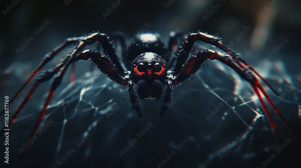 Fototapeta premium Vector logo spider. Brand logo black widow
