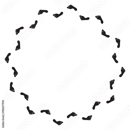 Footprints from  walking around circle