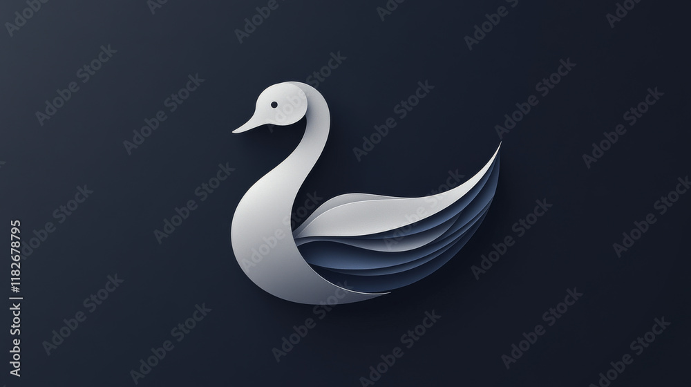 Fototapeta premium Goose vector logo. Brand logo in the form of a goose.