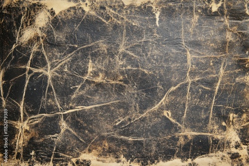 Textured surface of an old leather-like material with visible scratches and marks photo