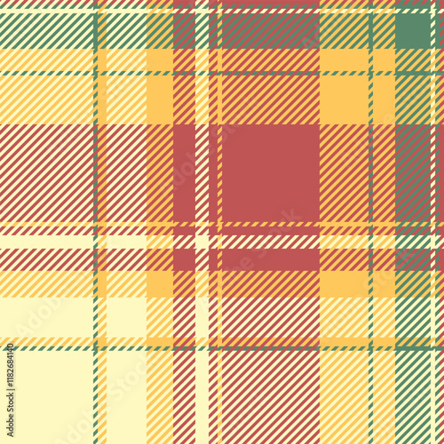 Printout check seamless plaid, new york fabric textile background. Unique pattern texture vector tartan in light and red colors.