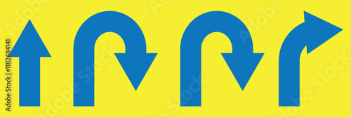 U-turn arrow icon design in flat style.