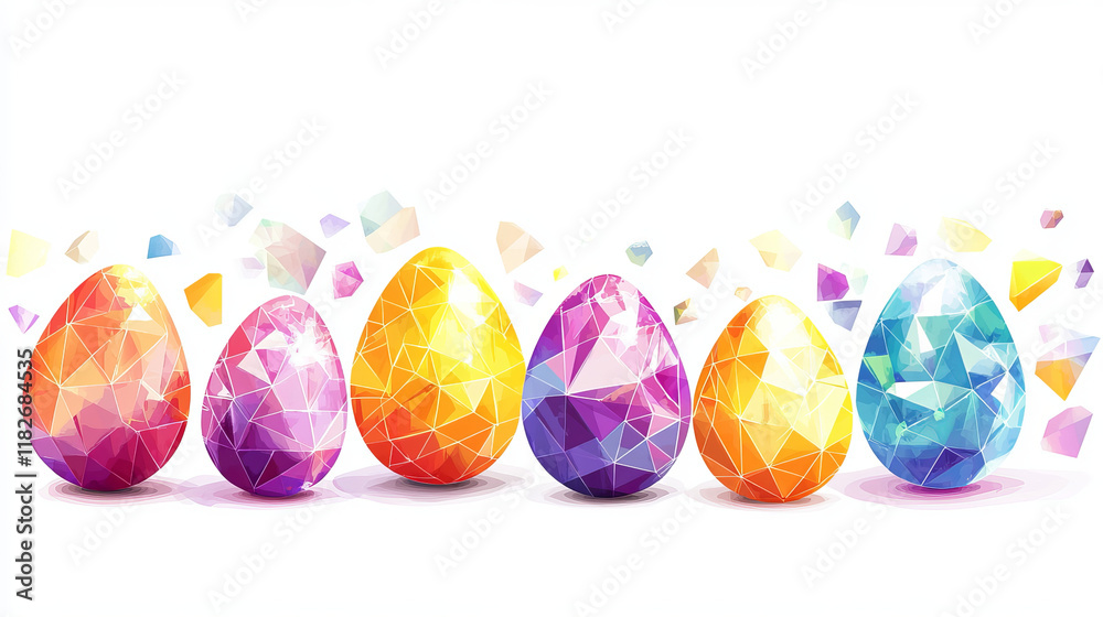 Easter consists of points, lines and triangles. The polygon shape in the form of a silhouette eggs on a white background. Vector illustration Easter consists of points, lines and triangles. The polygon shape in the form of a silhouette eggs on a white background. Vector illustration