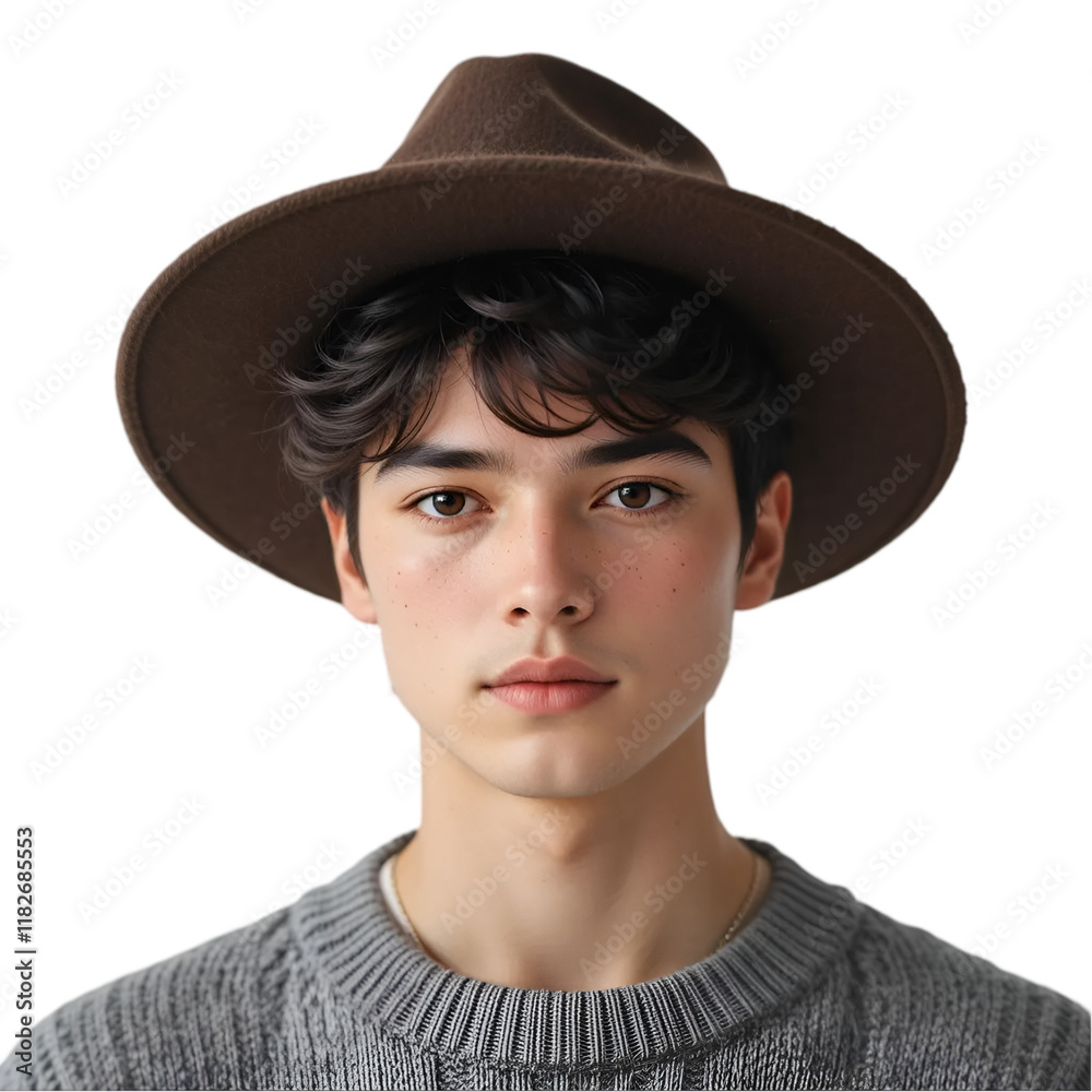 Portrait of man with straw hat Portrait of man with straw hat