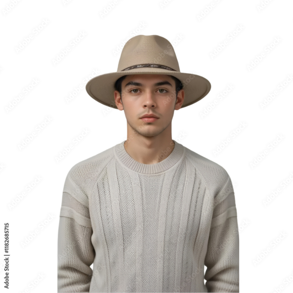 Portrait of man with straw hat Portrait of man with straw hat