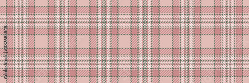 French vector seamless check, tone tartan fabric background. Beautiful plaid pattern textile texture in light and red colors.