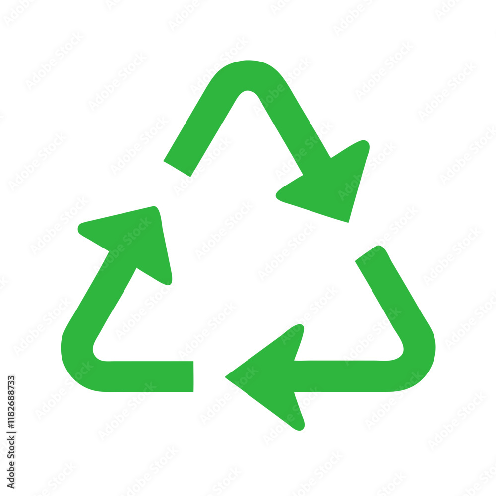 Green Recycling Symbol in Modern Style for Environmental Awareness Green Recycling Symbol in Modern Style for Environmental Awareness
