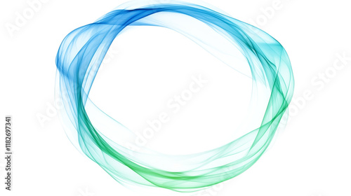 blue and green round or rectangular smoke frame isolated on white background