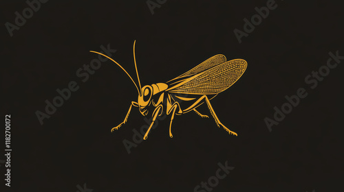 Vector grasshopper logo. Brand logo in the shape of a grasshopper