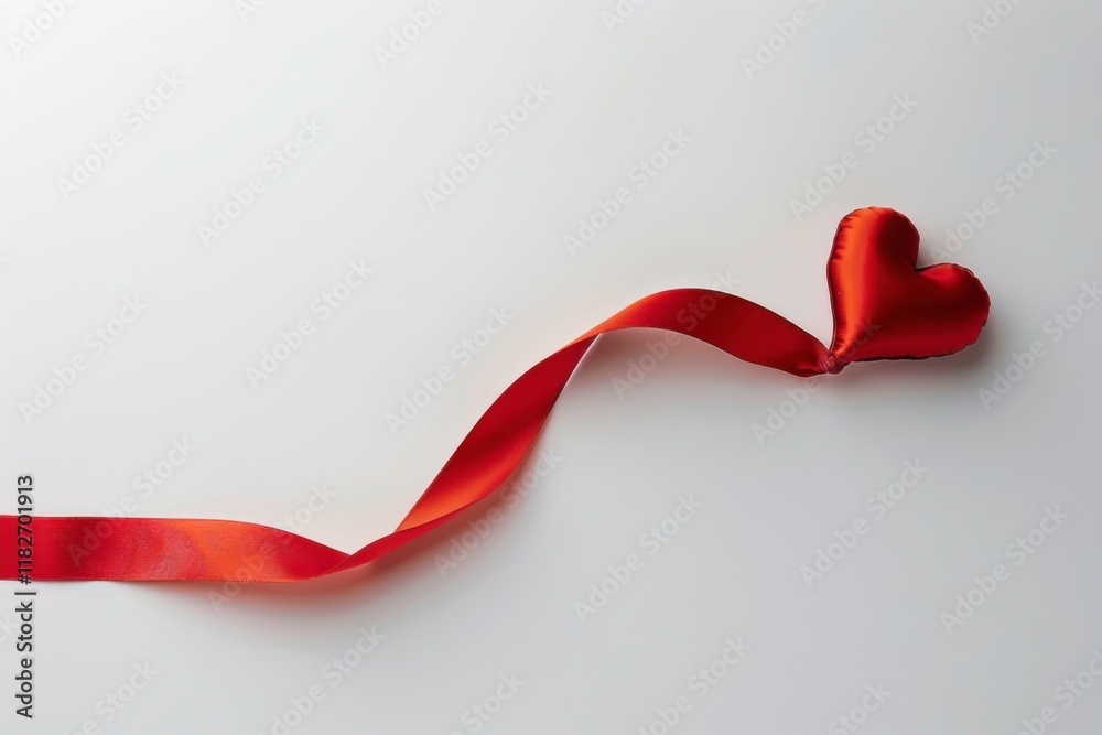 Ribbon of Love: minimalist heart symbol in a captivating display Ribbon of Love: minimalist heart symbol in a captivating display