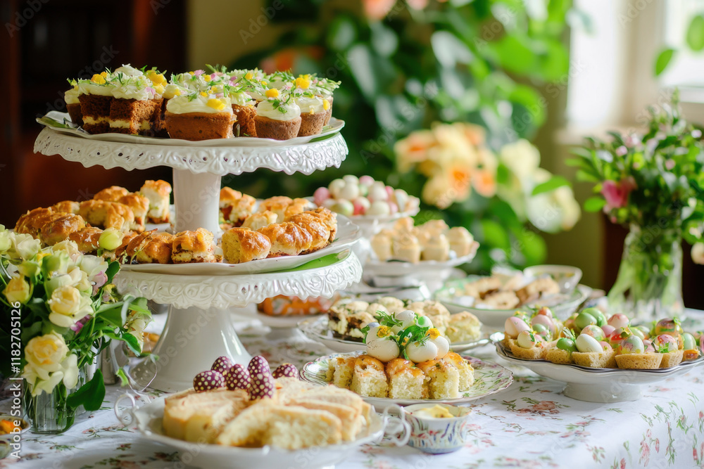 Family gathered for an Easter brunch.