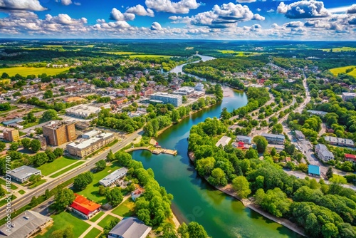Aerial Summer View of Brantford, Ontario: Scenic Cityscape Photography