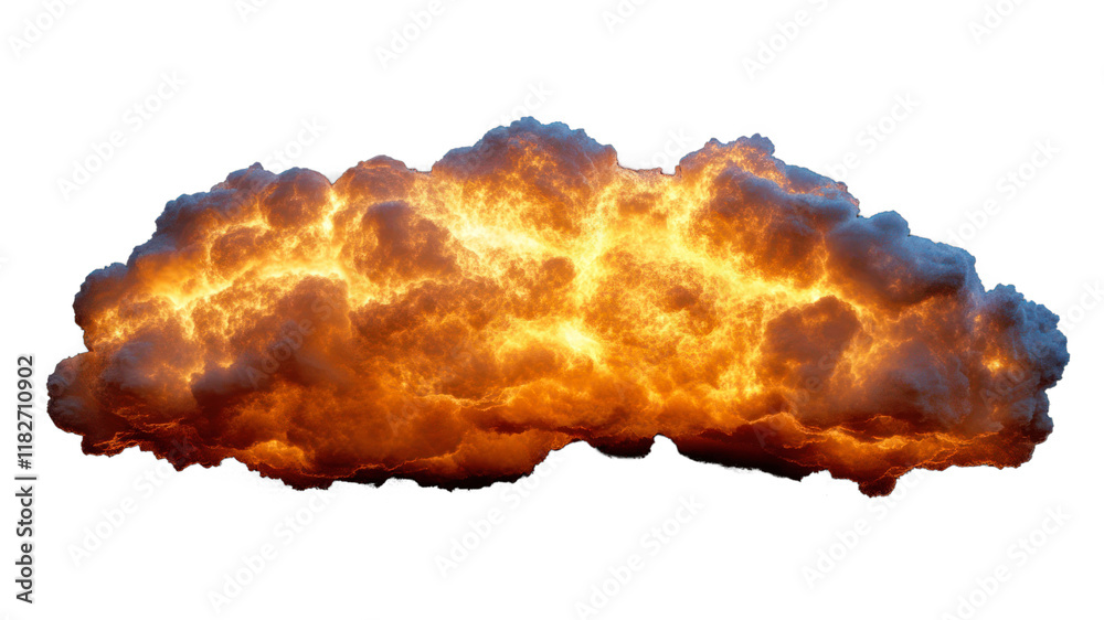 Fototapeta premium PNG Sci-fi 80s giant thunder storm cloud background fire outdoors.