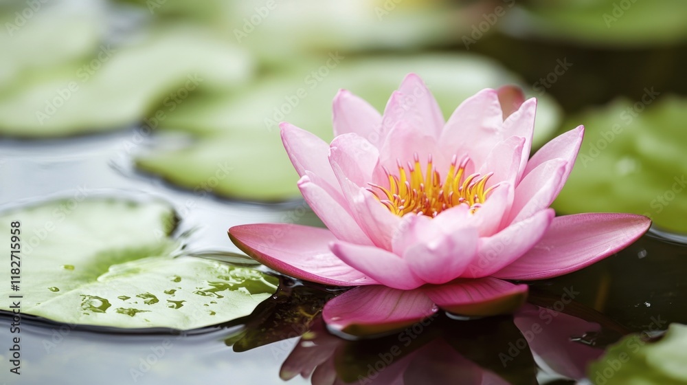 Soft lotus blossoms bloom on tranquil waters at a serene garden during a peaceful afternoon moment Soft lotus blossoms bloom on tranquil waters at a serene garden during a peaceful afternoon moment