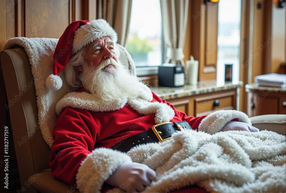 Obraz premium Santa Claus Resting in Recliner