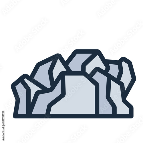 Raw iron ore filled line icon used in metallurgy and mining industry photo
