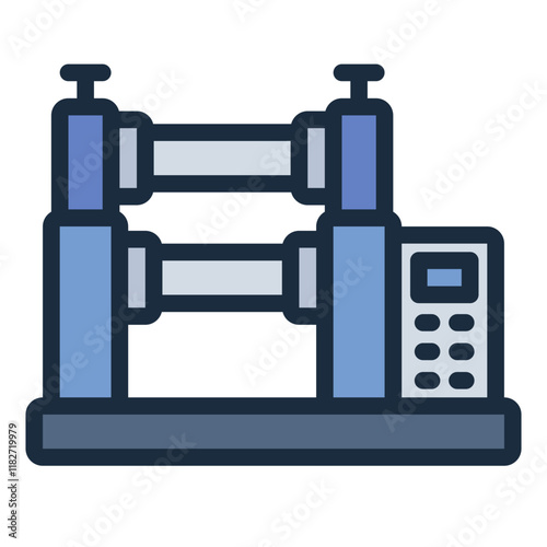 Metal bending machine filled line icon for industrial use