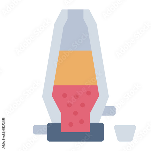 Blast furnace flat icon for metal smelting in metallurgy