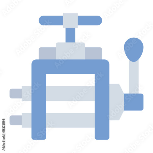 Rolling mill machine flat icon used in metal shaping