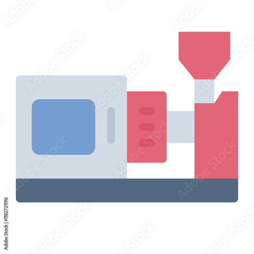 Moulding machine flat icon used in metal casting processes