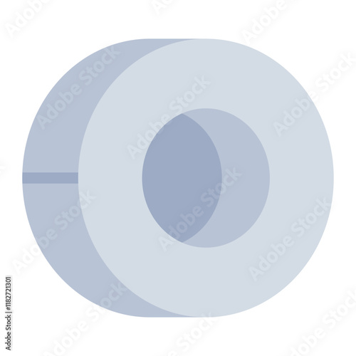 Rolled coiled steel flat icon for industrial steel production