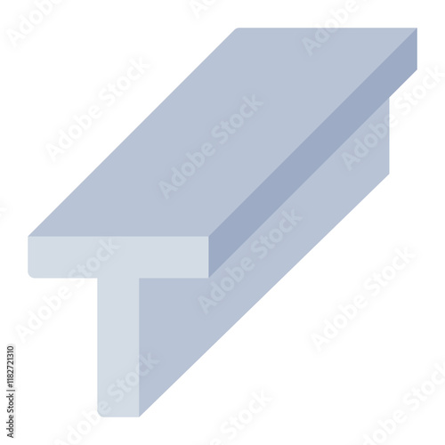 T beam steel structure flat icon for construction and industry