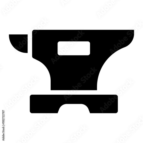 Anvil glyph icon used by blacksmiths for metal shaping