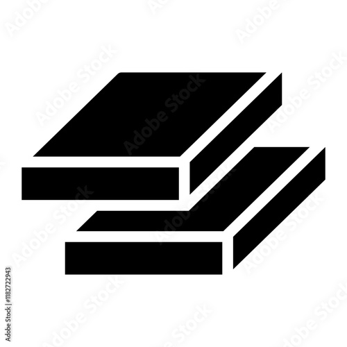 Metal steel plate sheet glyph icon for construction and industry