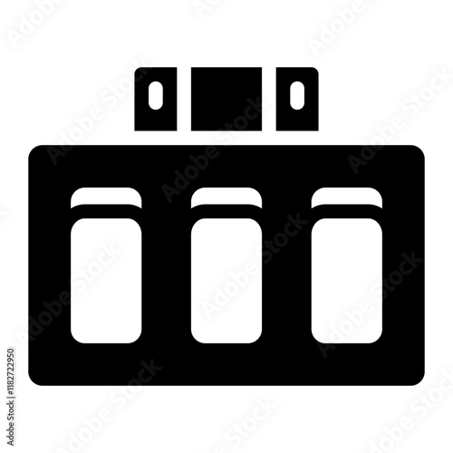 Ingot mould machine glyph icon for industrial metal casting