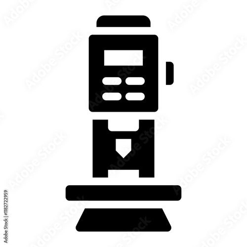Milling machine glyph icon for industrial metal cutting Industry