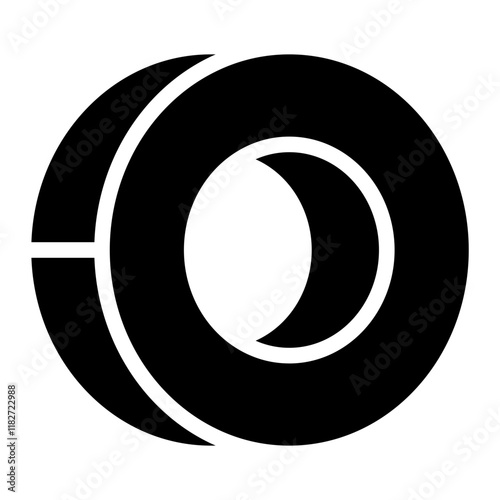 Rolled coiled steel glyph icon for industrial steel production