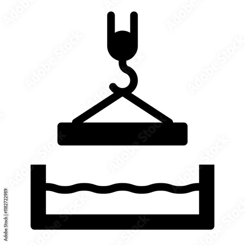 Galvanizing steel glyph icon for corrosion protection in metallurgy