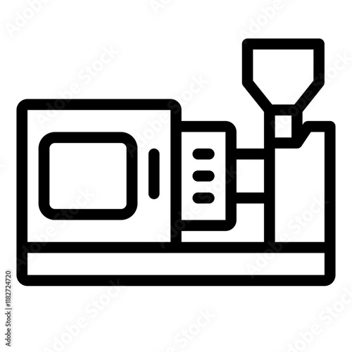 Moulding machine outline icon used in metal casting processes